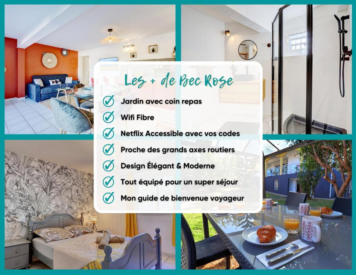 Ferienwohnung Bec Rose - Clim - Wi-Fi - Jardin Saint-Leu Exterior foto